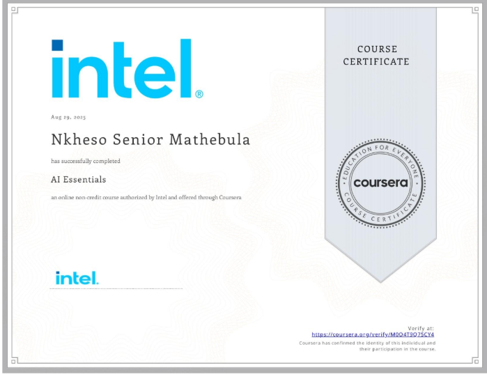 AI Fundamentals Certificate Preview