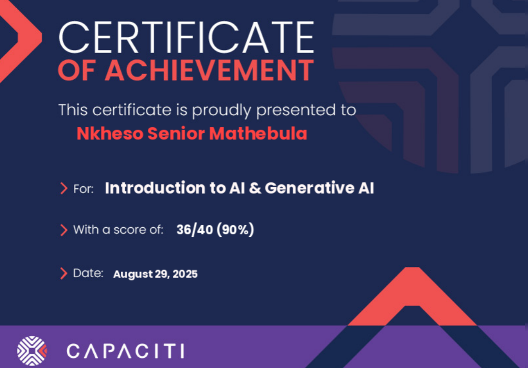 Intoduction to AI & Generative AI Certificate Preview