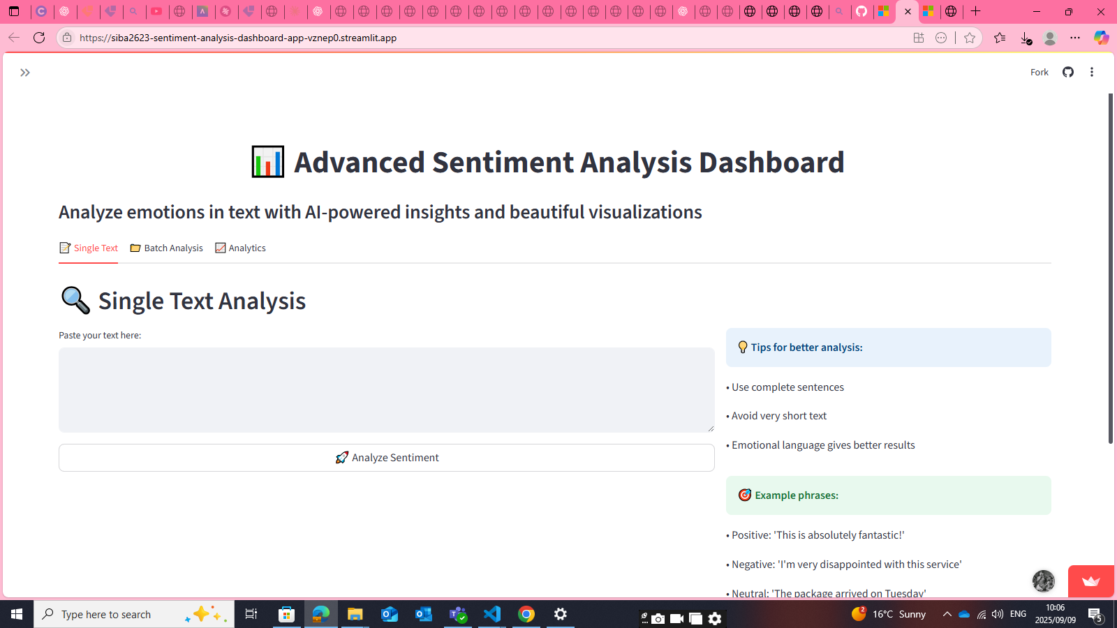 Sentiment Analysis Dashboard Project